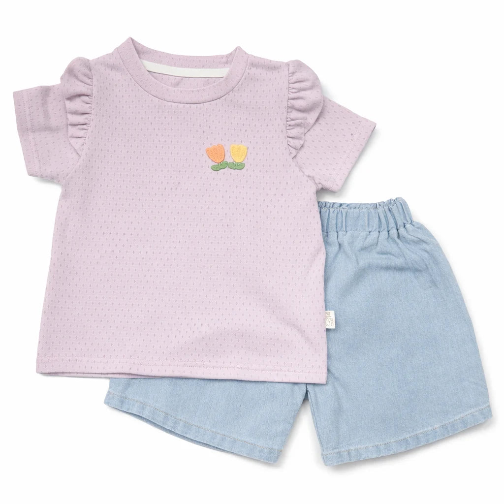 Lilac Bloom Summer T-shirt & Shorts