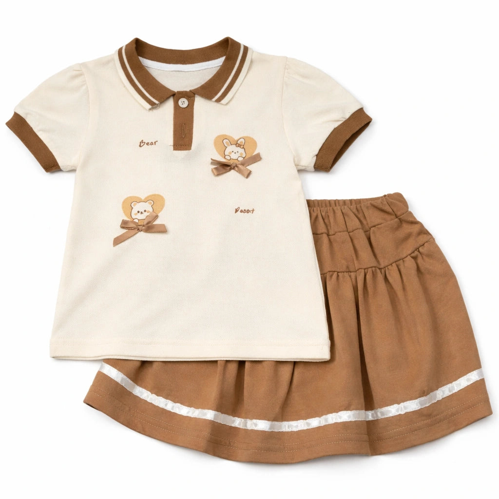 Caramel Bear Polo & Skirt