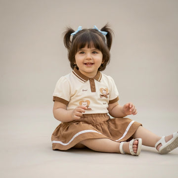 Caramel Bear Polo & Skirt