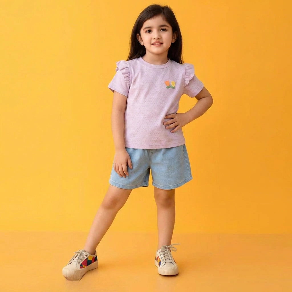 Lilac Bloom Summer T-shirt & Shorts