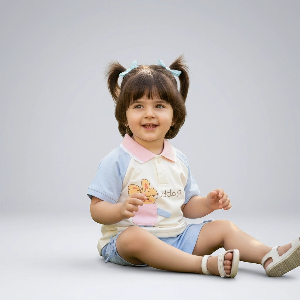Pastel Rabbit Polo & Shorts
